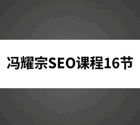 冯耀宗seo视频教程 冯耀宗seo优化课程16节培训教程-1